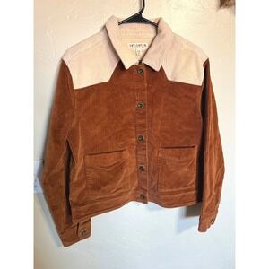 IDYLWILD Corduroy Colorblock Western Style Jacket Rust Beige Miranda Lambert M
